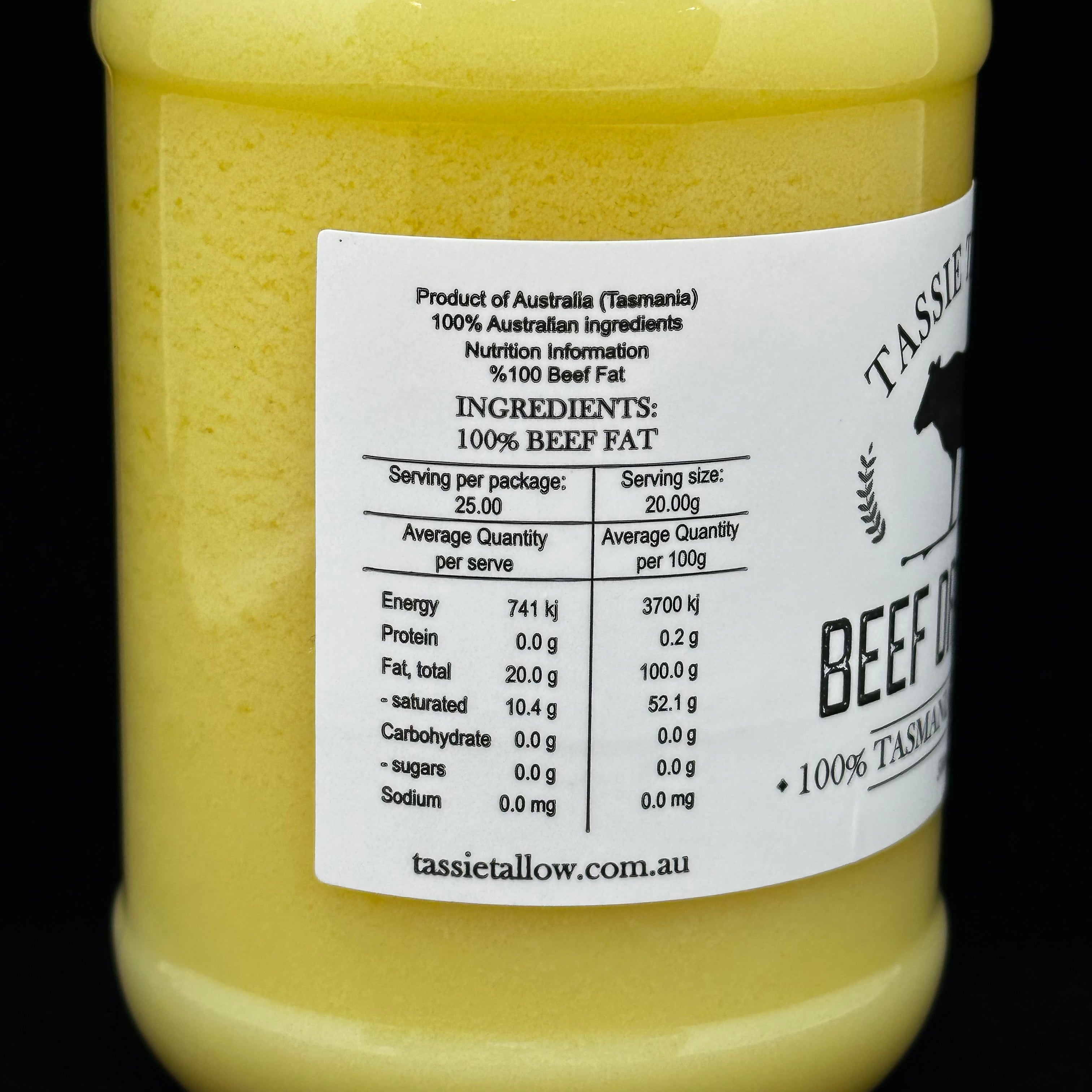 nutritional information for 500ml beef dripping