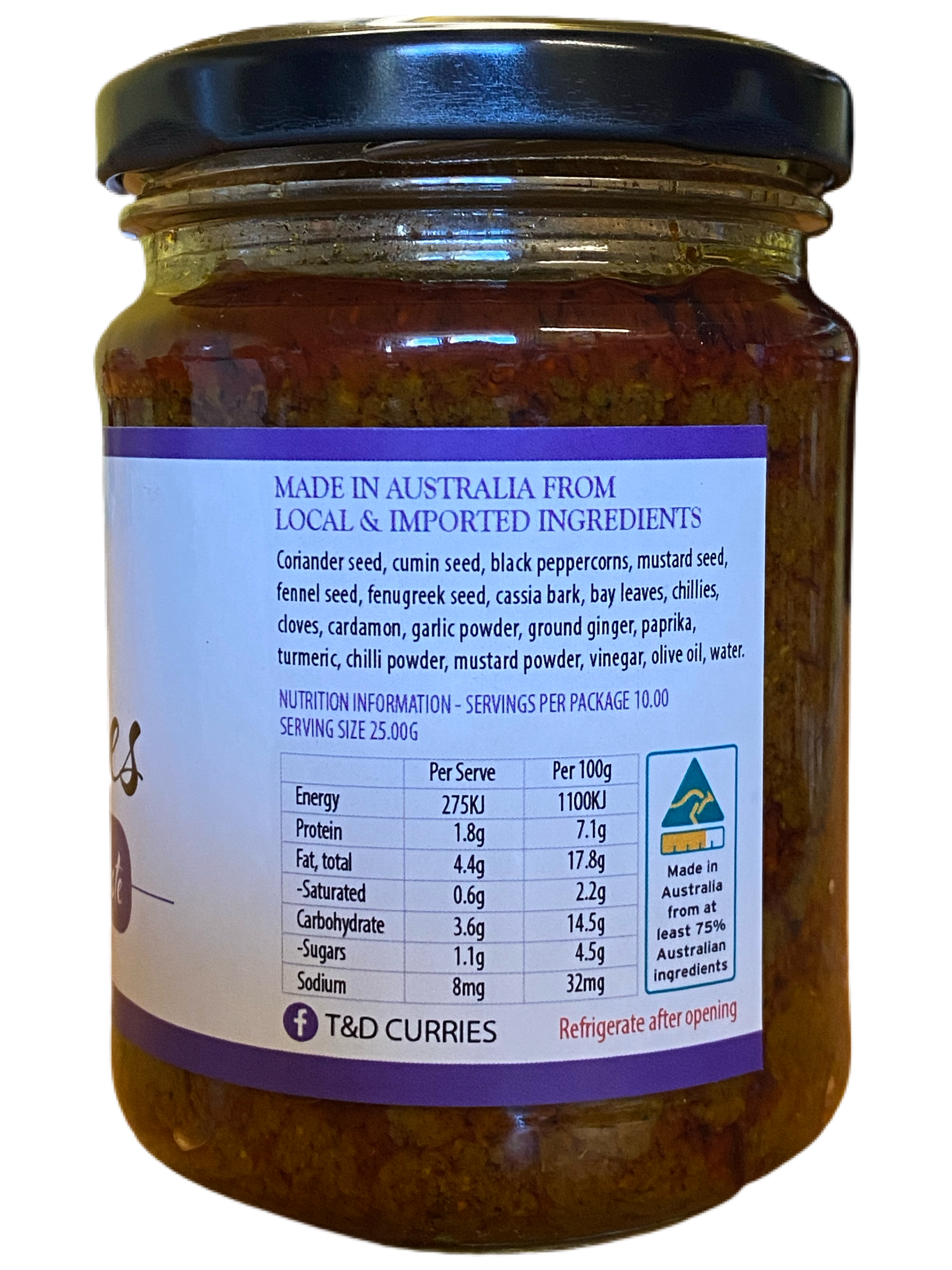 Vindaloo Curry Paste | Tasmanian Made | 250g