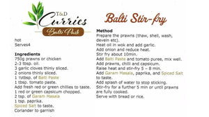 Balti Stir-Fry Recipe Card
