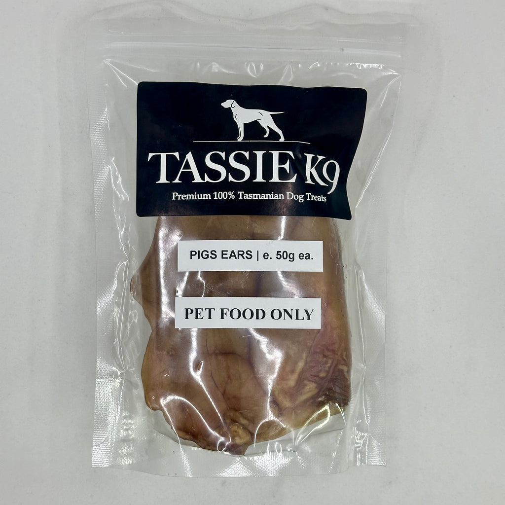 2 Pigs Ears | Tassie K9 Dog Treats | e. 50g ea.