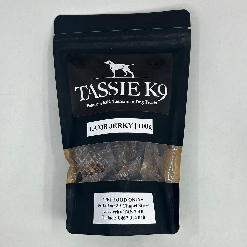Grass-Fed Lamb Jerky | Tassie K9 Dog Treats | 100g