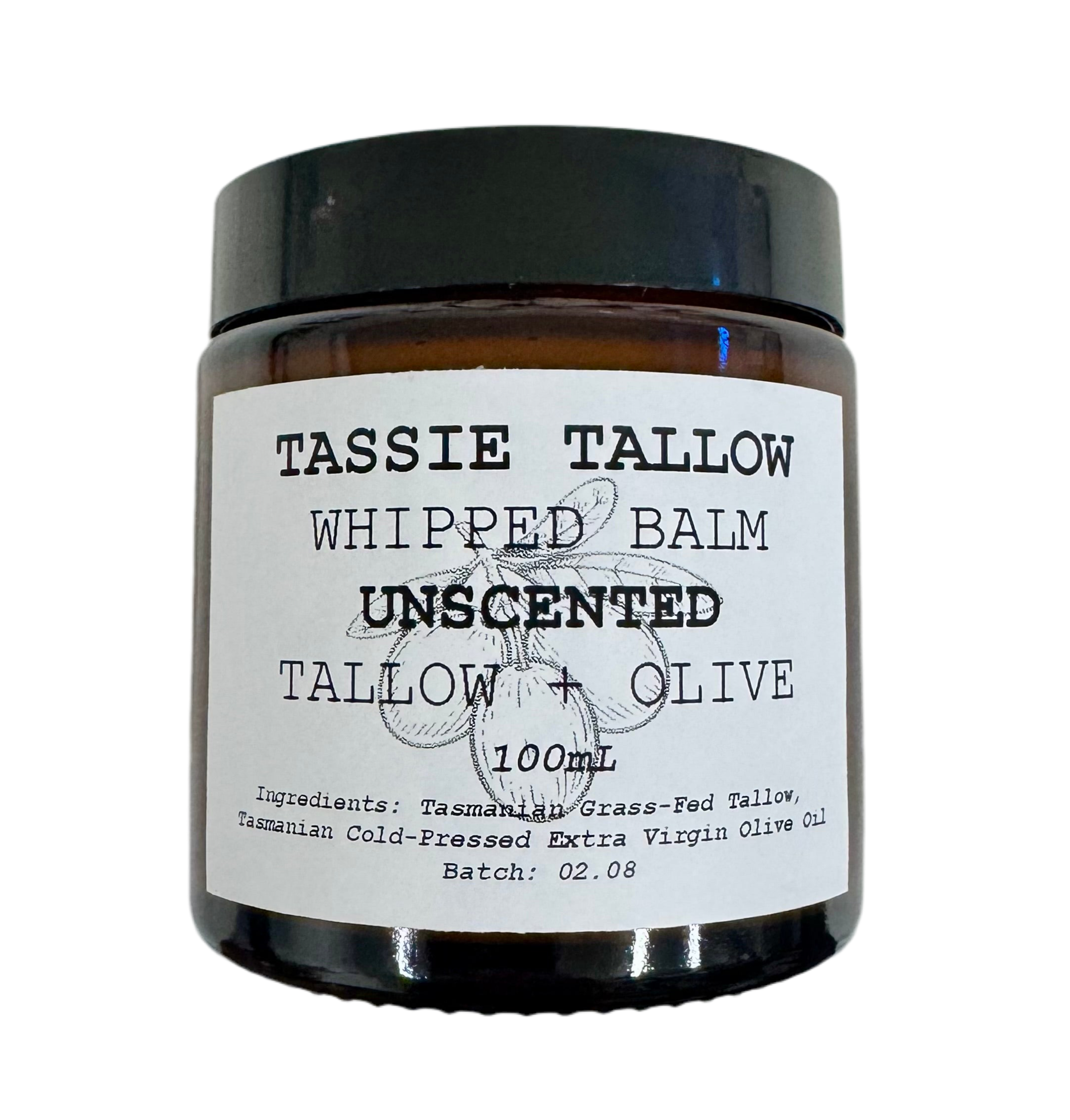 Whipped tallow balm unscented olive oil 100mL