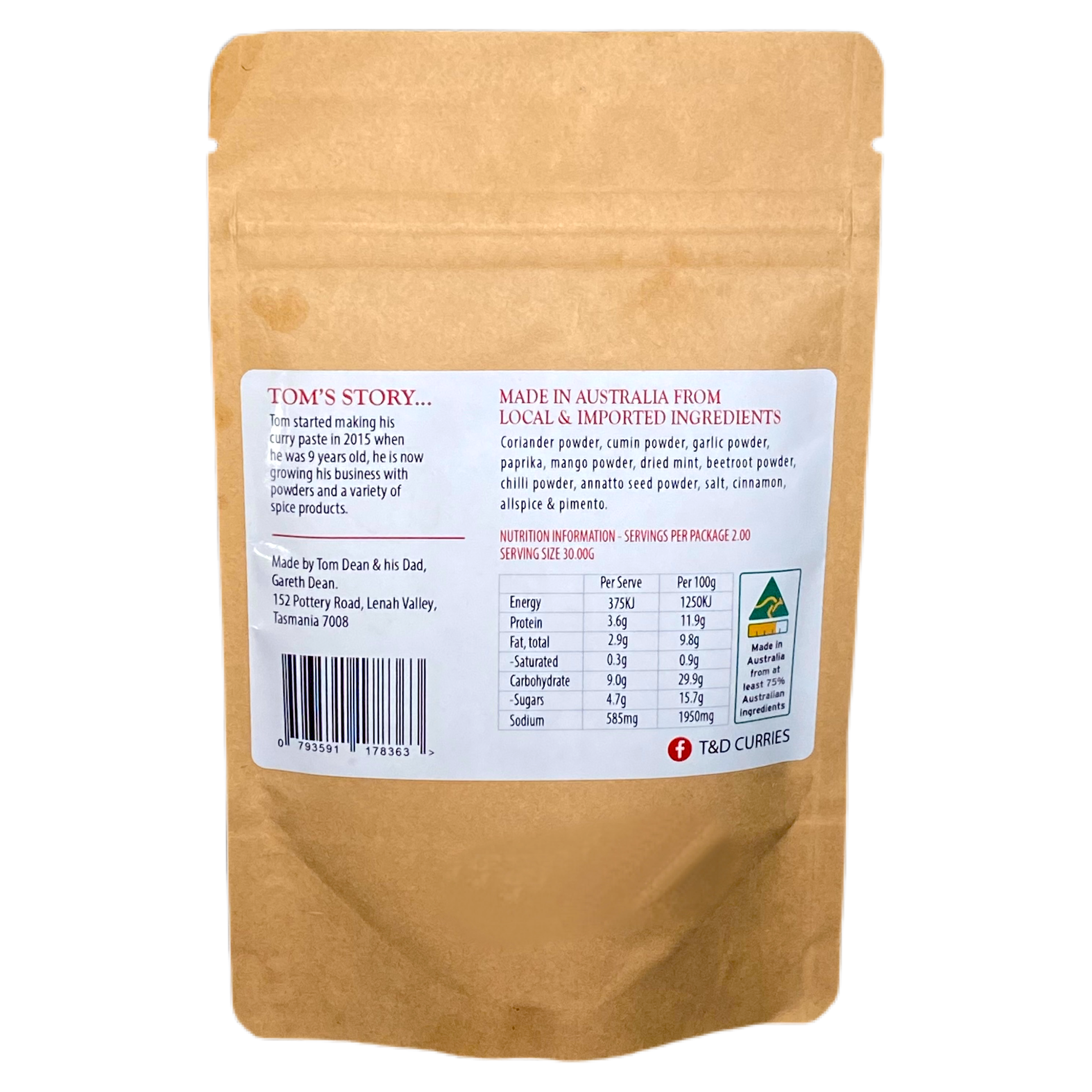 Tandoori Spice Powder | Tasmanian Made | 60g
