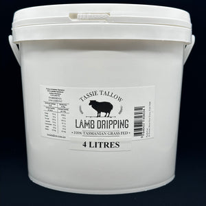 4 litre pail of tassie tallows lamb dripping
